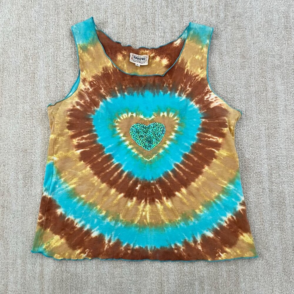 Vintage Santiki Tie Dye Boho Tank Top XL
